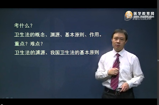 中西医结合执业医师视频讲座卫生法规